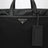 Borsa da lavoro in Re-Nylon e pelle Saffiano nera