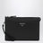 Pouch nera in pelle Saffiano