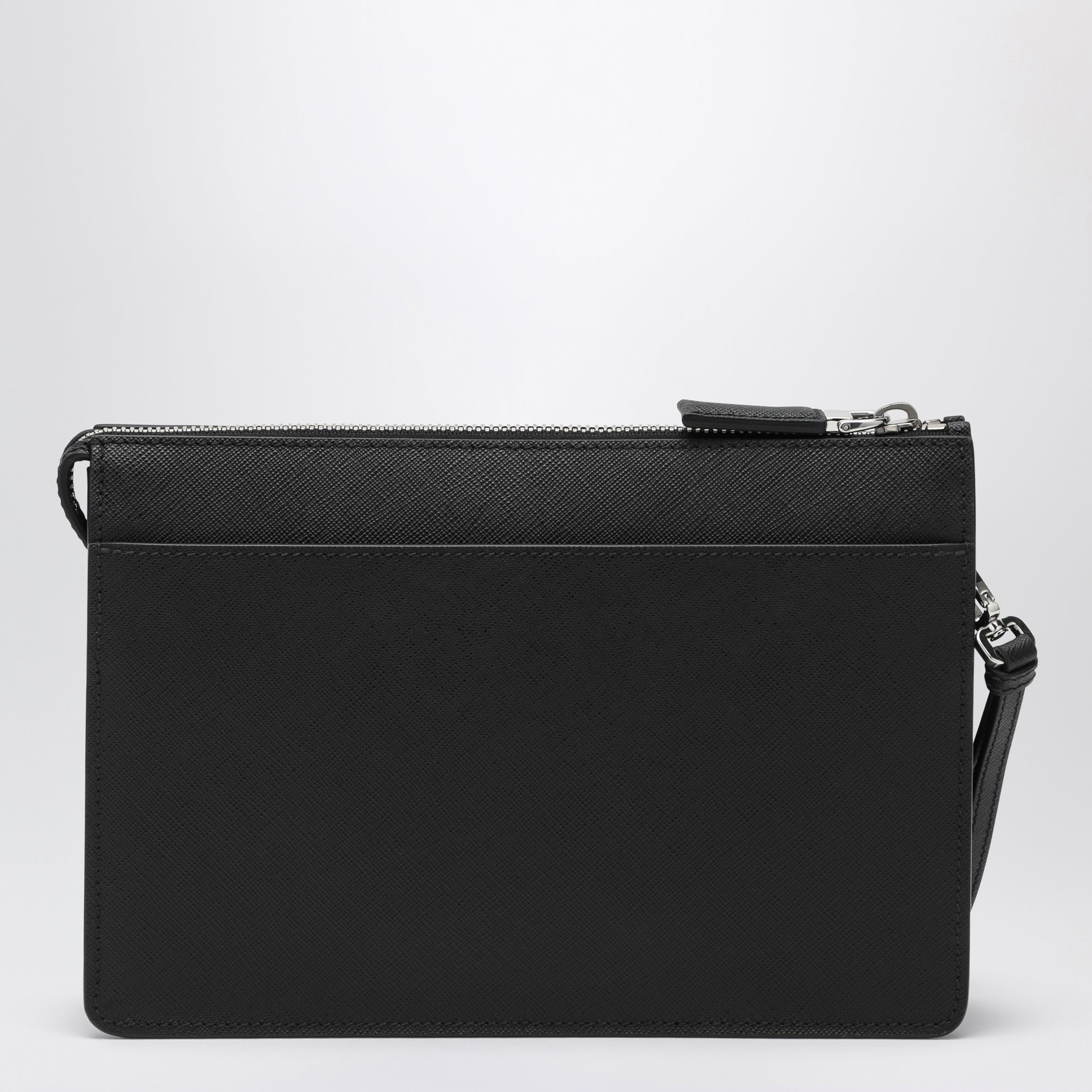 Black Saffiano leather pouch