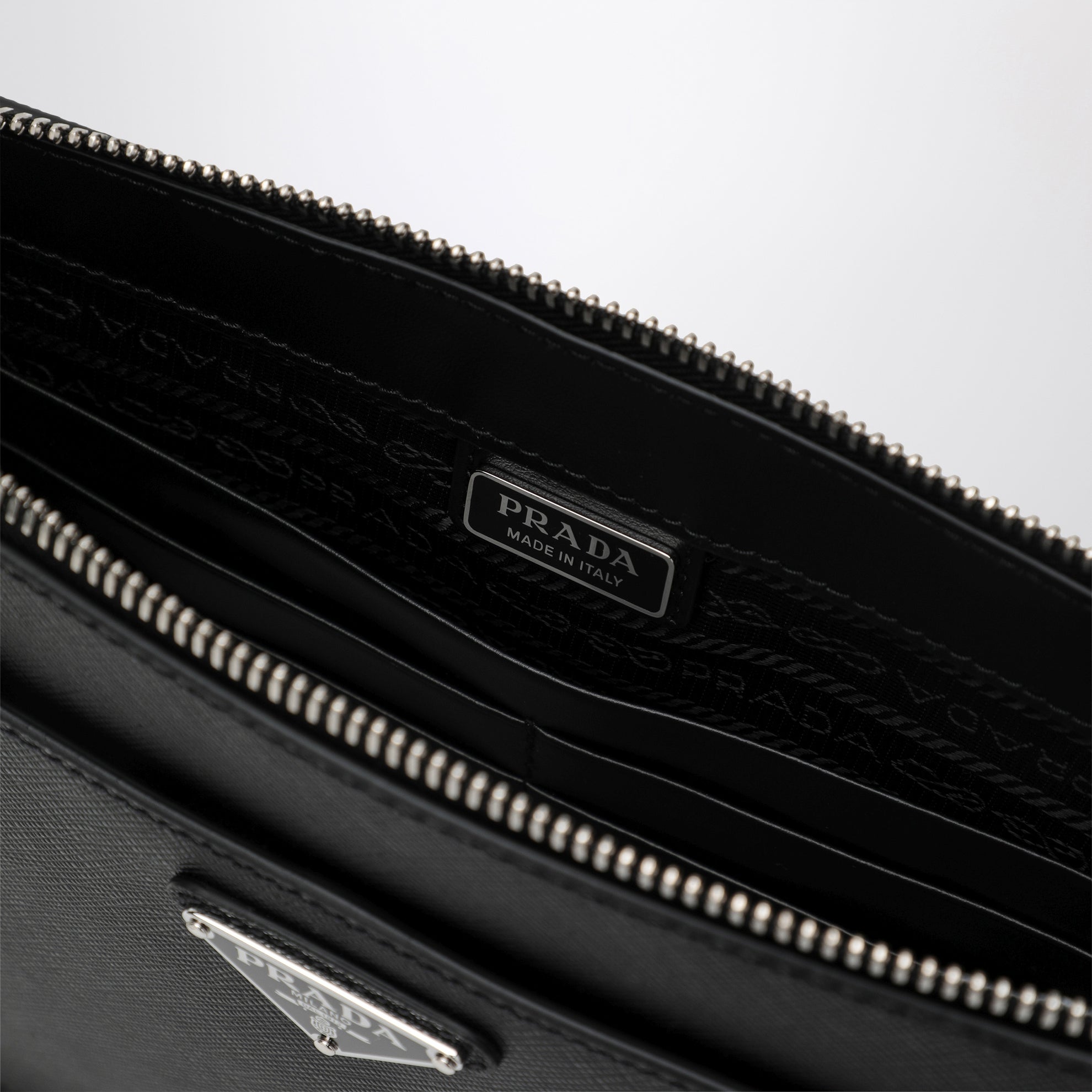 Black Saffiano leather pouch