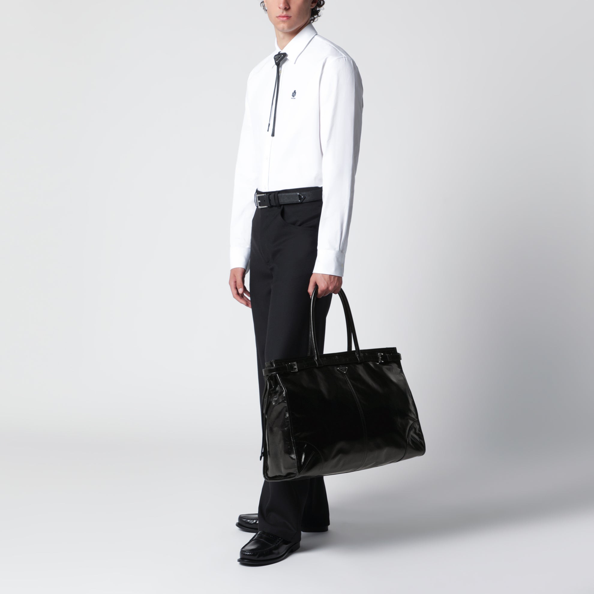 Sac shopping Prada Bonnie noir