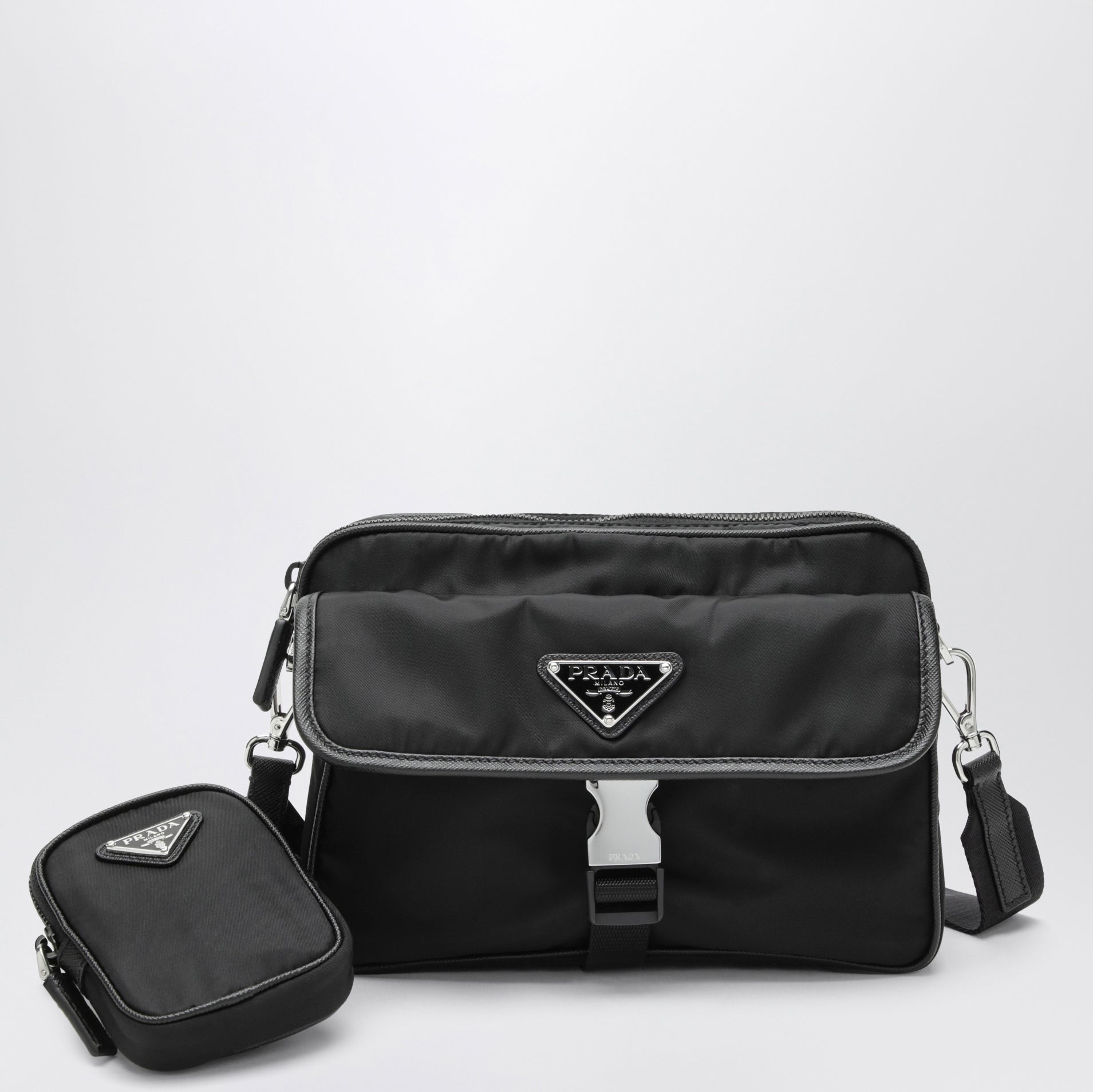 Black Re-Nylon cross-body bag