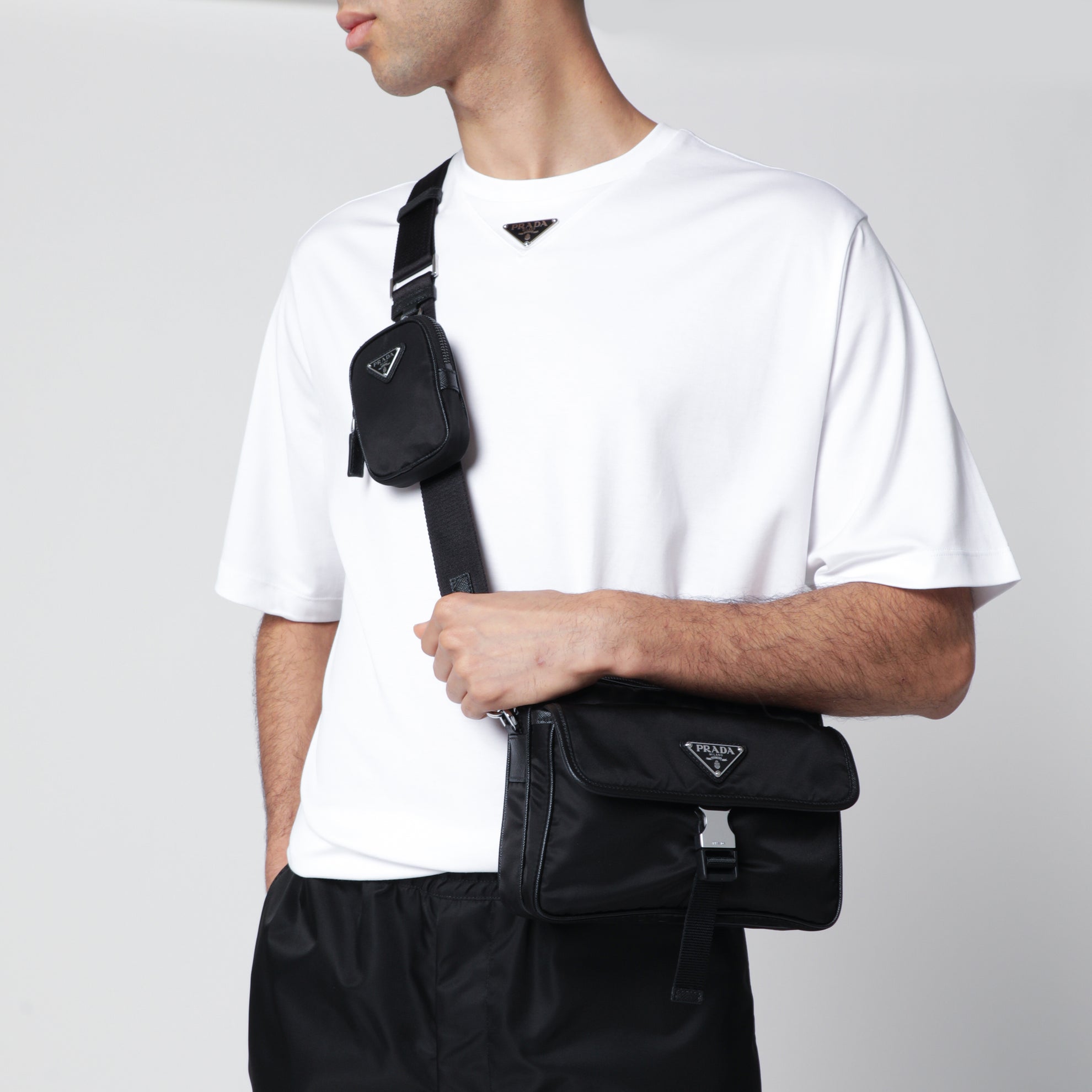 Black Re-Nylon cross-body bag