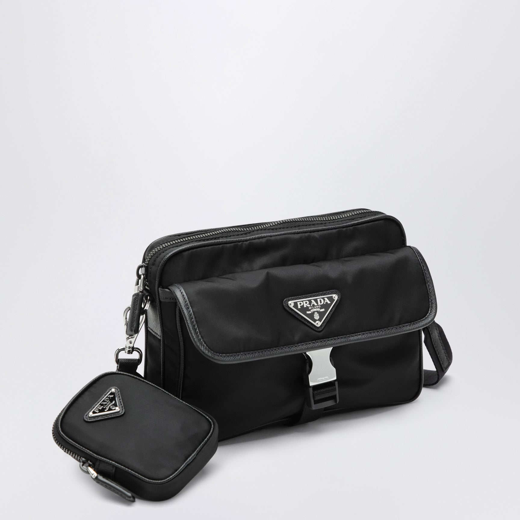 Black Re-Nylon cross-body bag