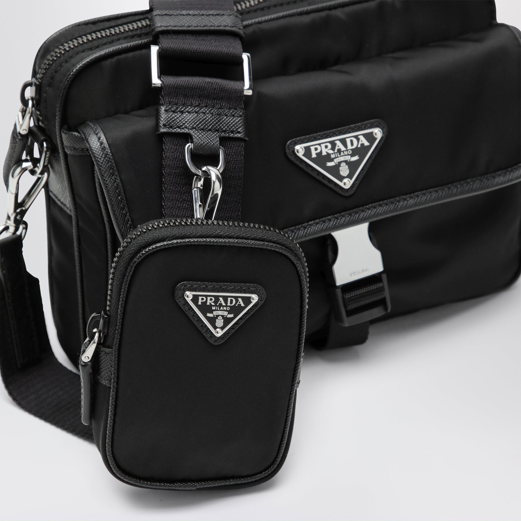 Black Re-Nylon cross-body bag
