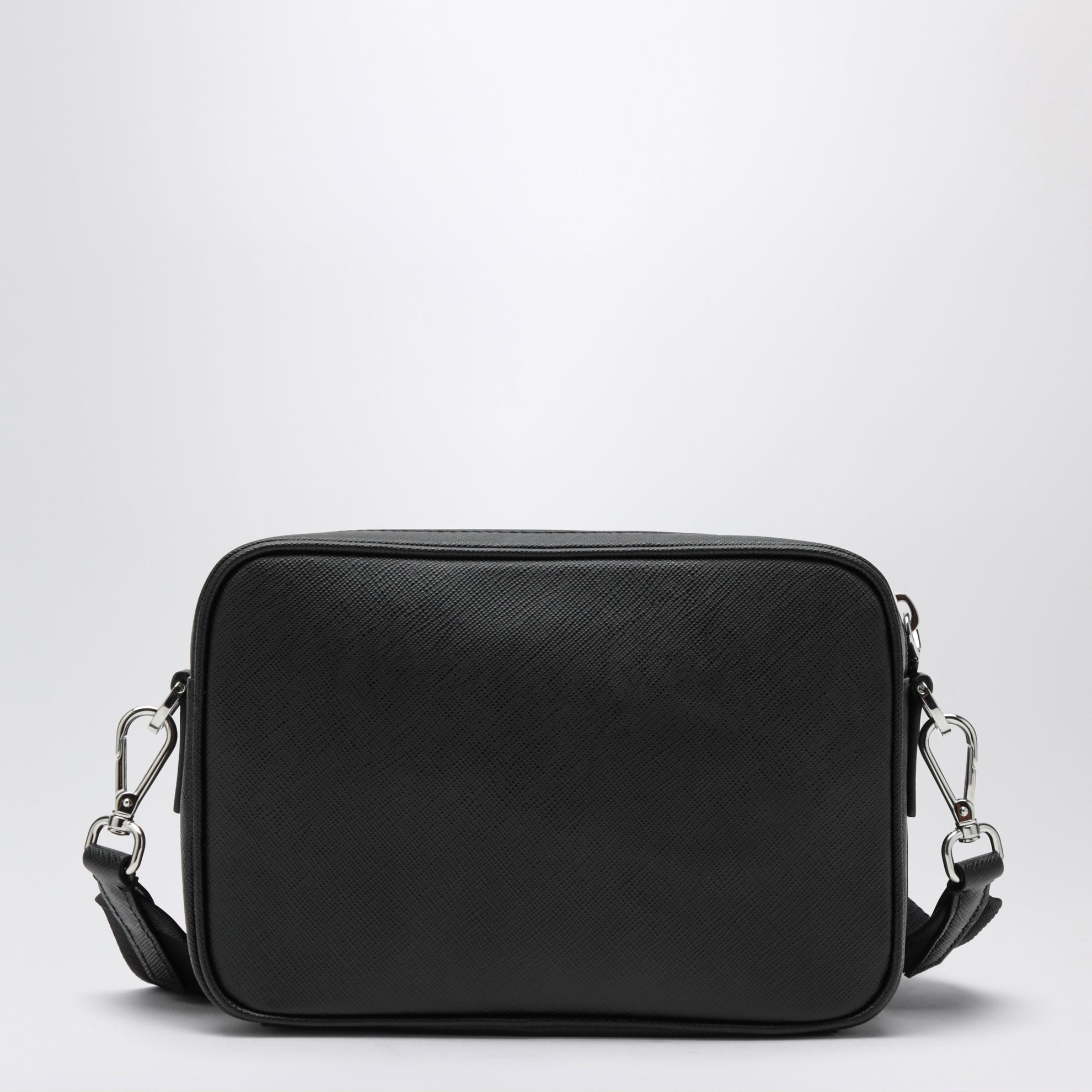 Borsa a tracolla in pelle Saffiano nera