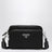Crossbody bag in black Re-Nylon and Saffiano leather