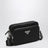 Crossbody bag in black Re-Nylon and Saffiano leather