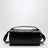 Black leather bag with glossy finish