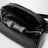 Black leather bag with glossy finish