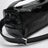 Black leather bag with glossy finish