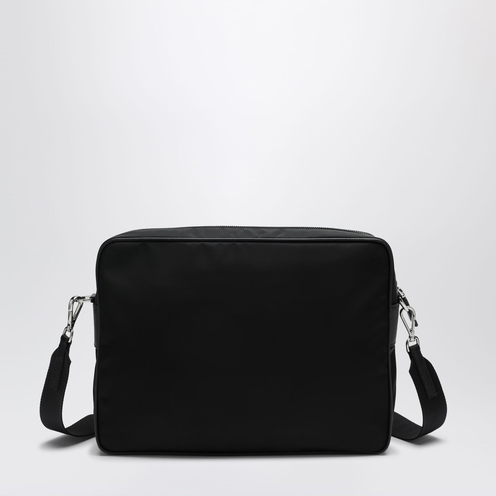 Borsa a tracolla in Re-Nylon e pelle nera