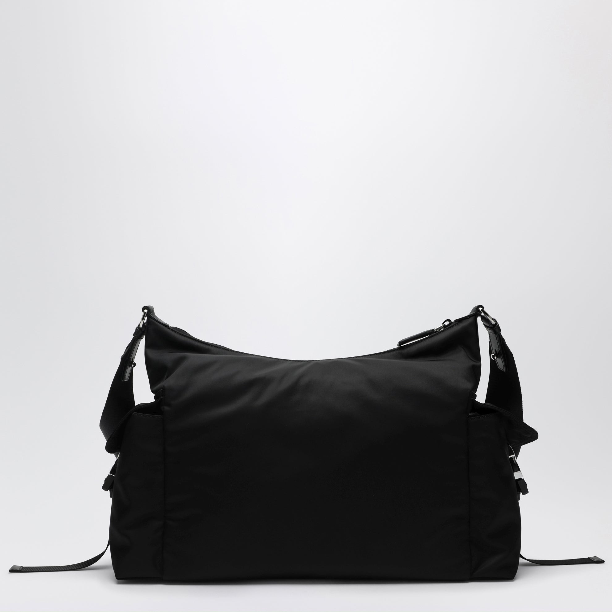 Black Prada Explore bag in Re-Nylon and leather by Prada