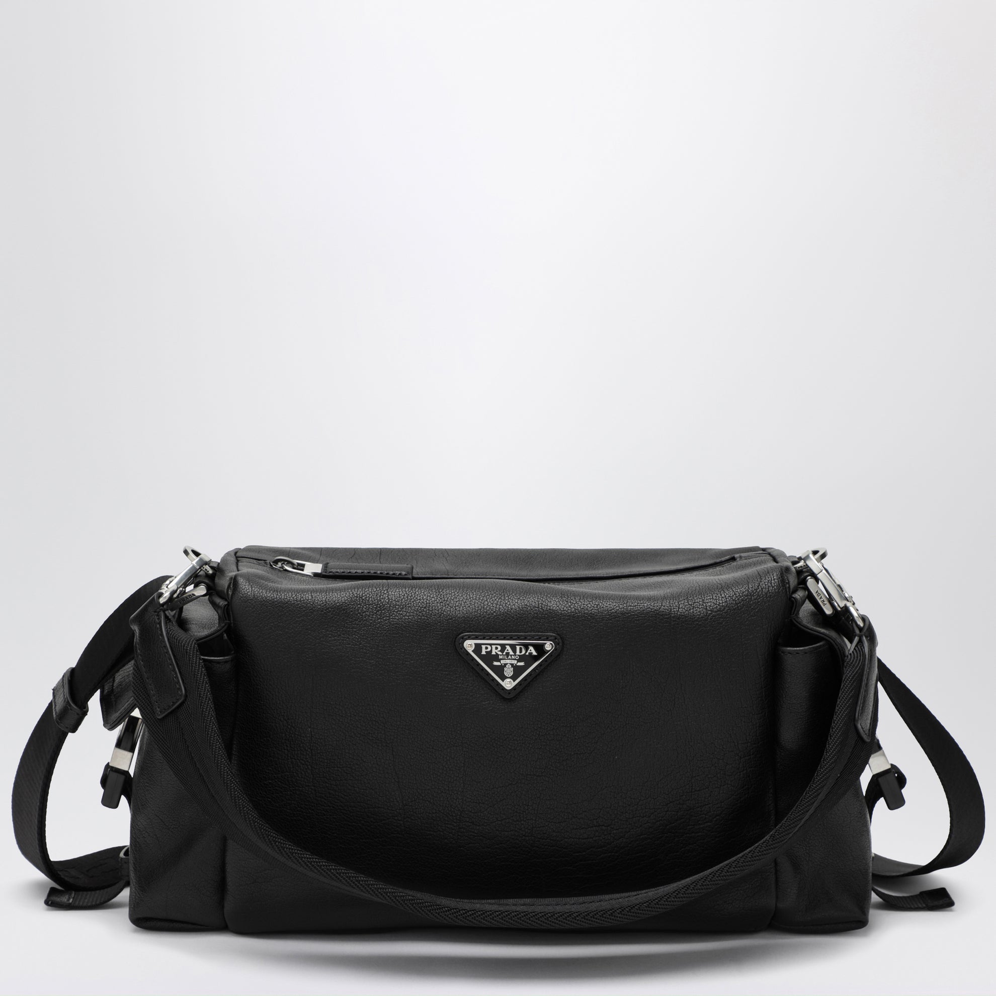 Borsa Explore nera in pelle
