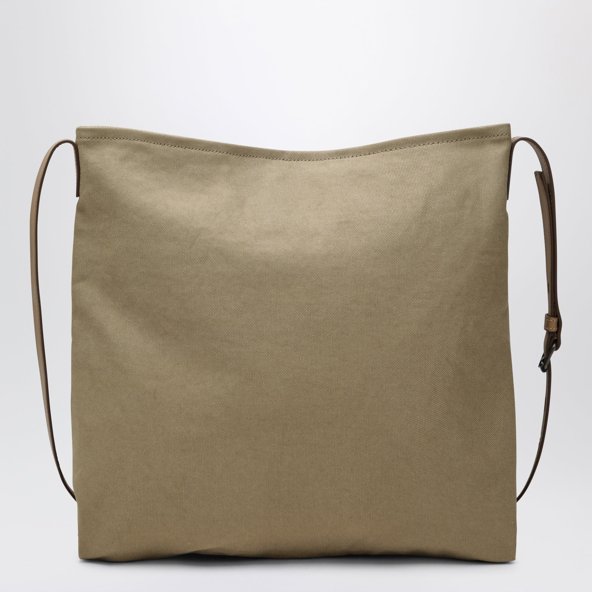 Khaki Prada Route canvas and leather crossbody bag