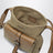 Route crossbody bag in canvas and khaki leather