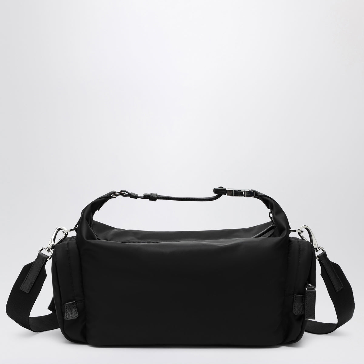 Black Re-Nylon and Saffiano shoulder bag