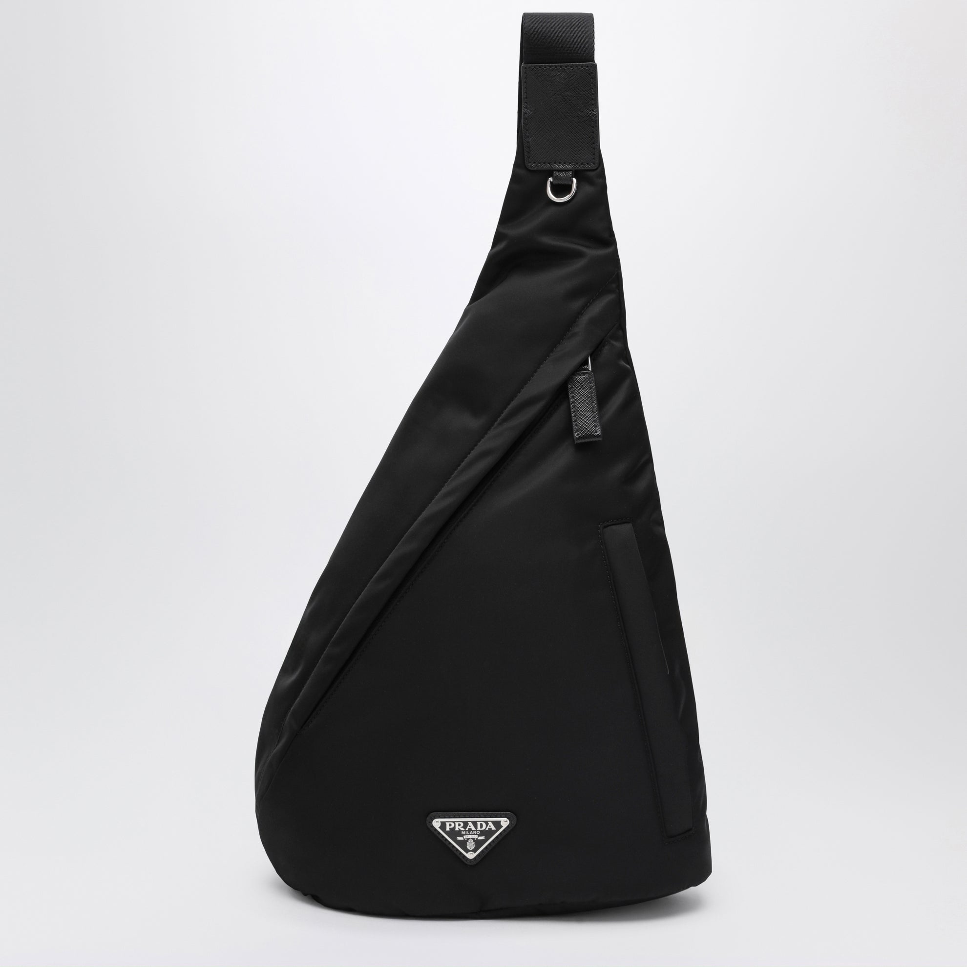 Zaino in Re-Nylon e pelle nero