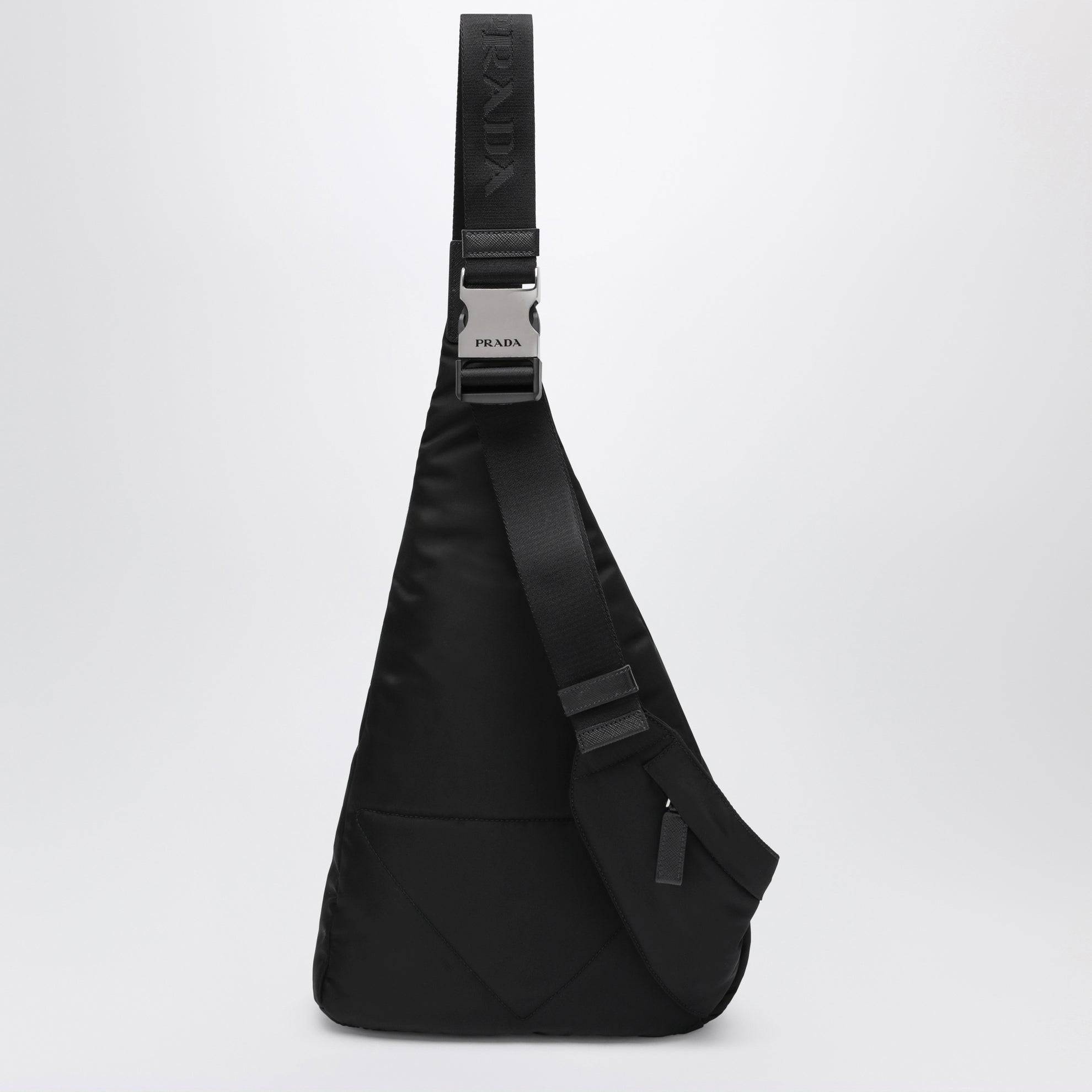 Zaino in Re-Nylon e pelle nero