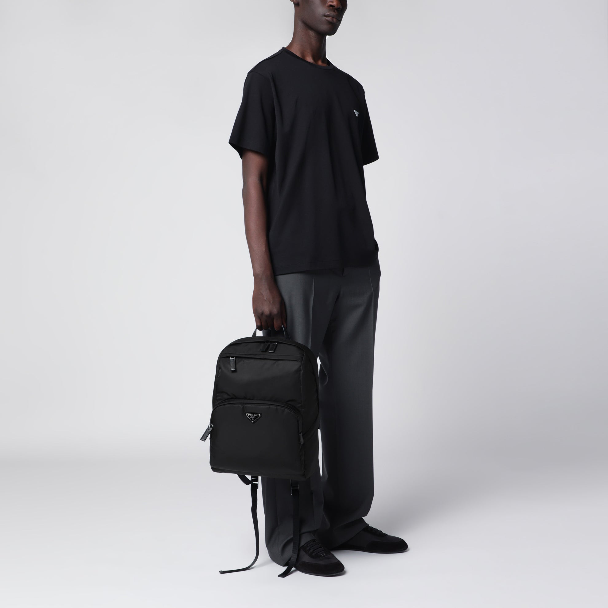 Schwarzer Rucksack aus Re-Nylon