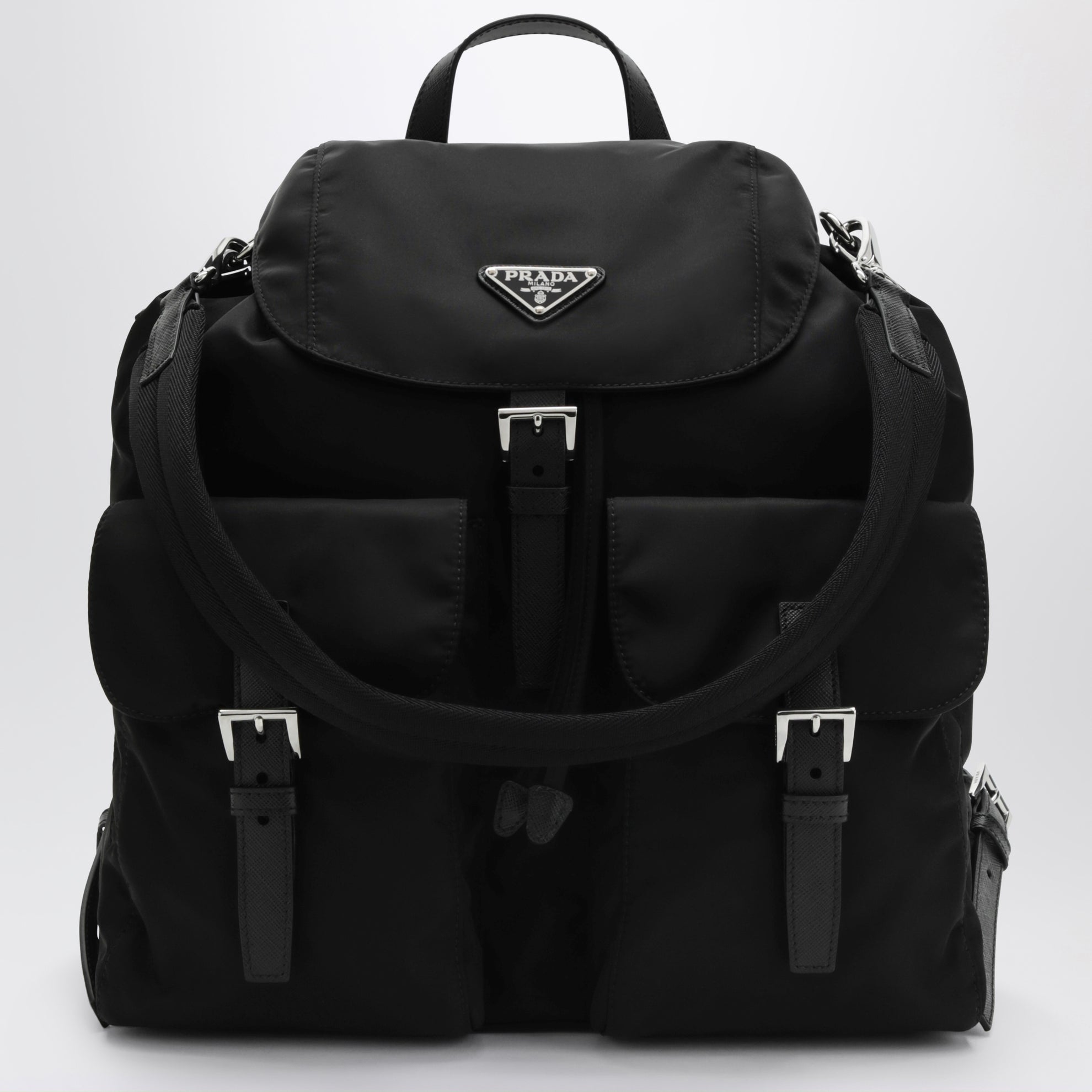 Large black Re-Nylon backpack