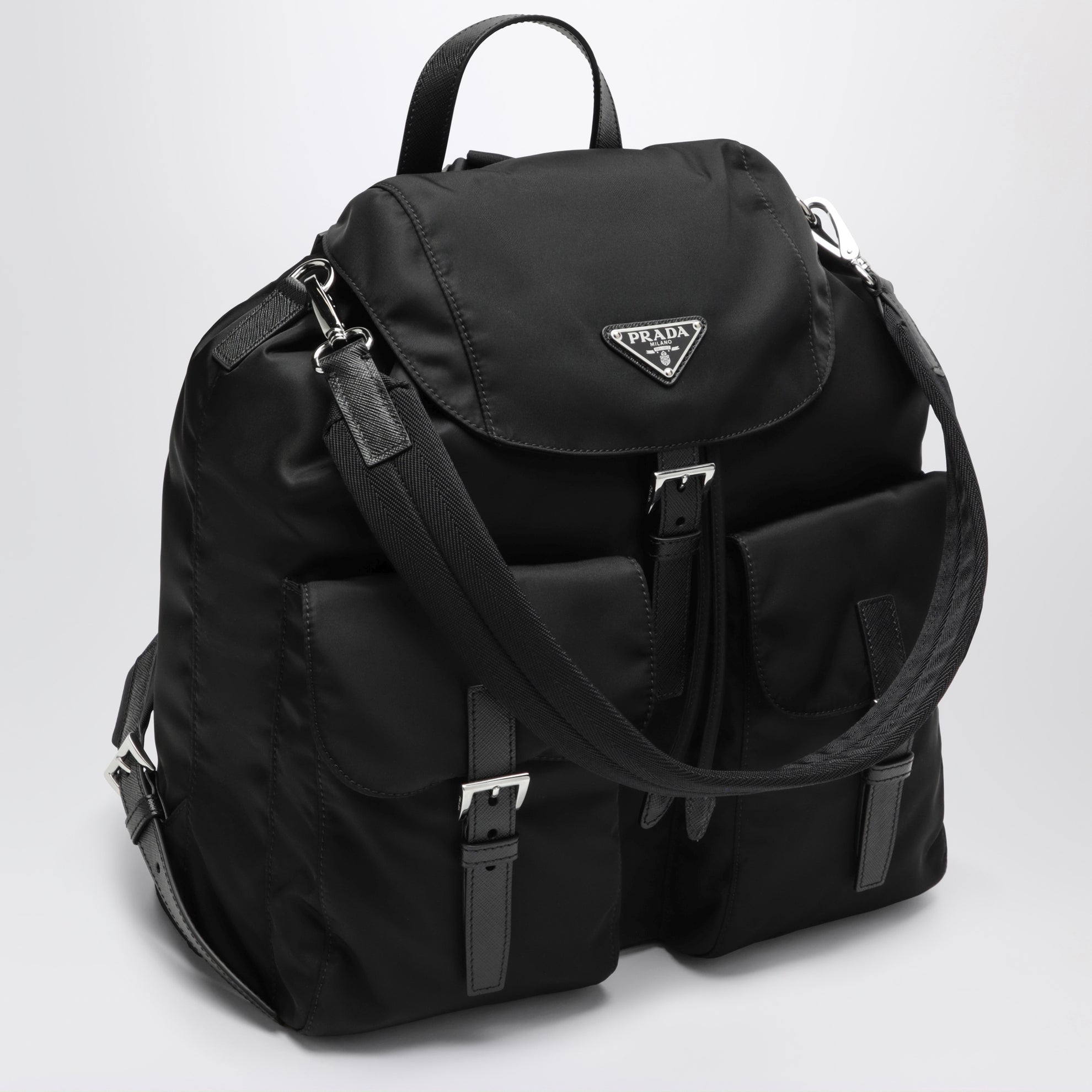 Large black Re-Nylon backpack