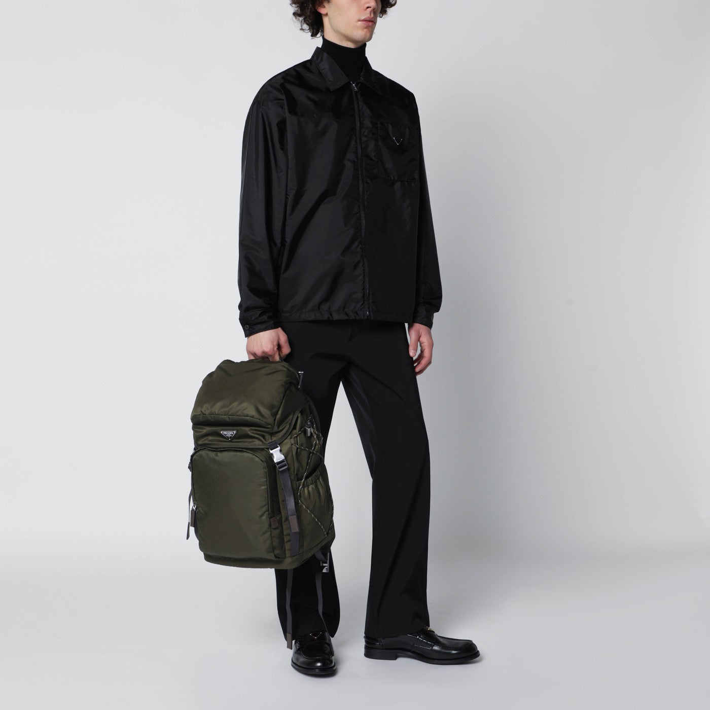 camouflage saffiano leather backpack Prada Camouflage Re-Nylon and leather Speedrock backpack