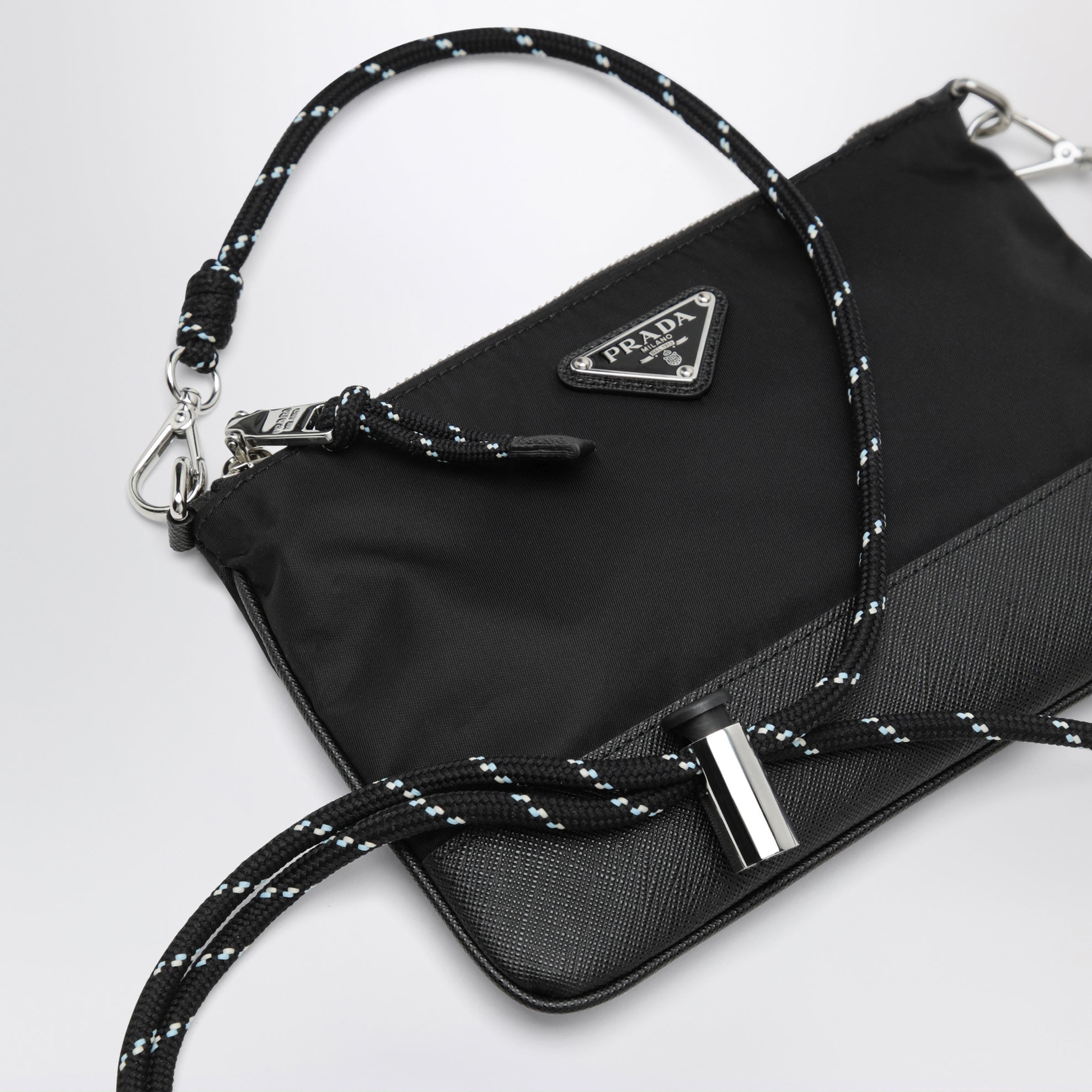 Prada Speedrock smartphone holder in black Re-Nylon