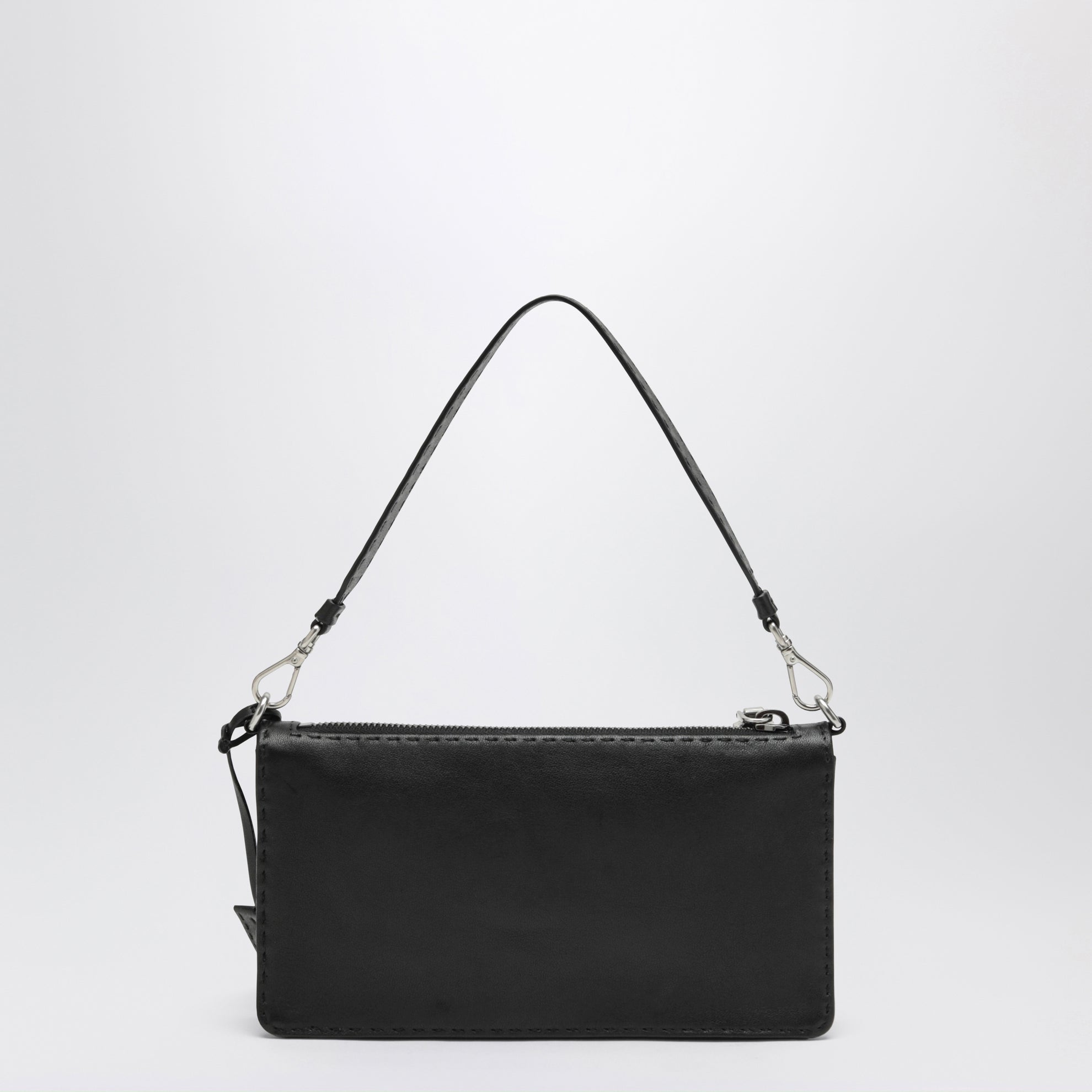 Black aged leather pouch
