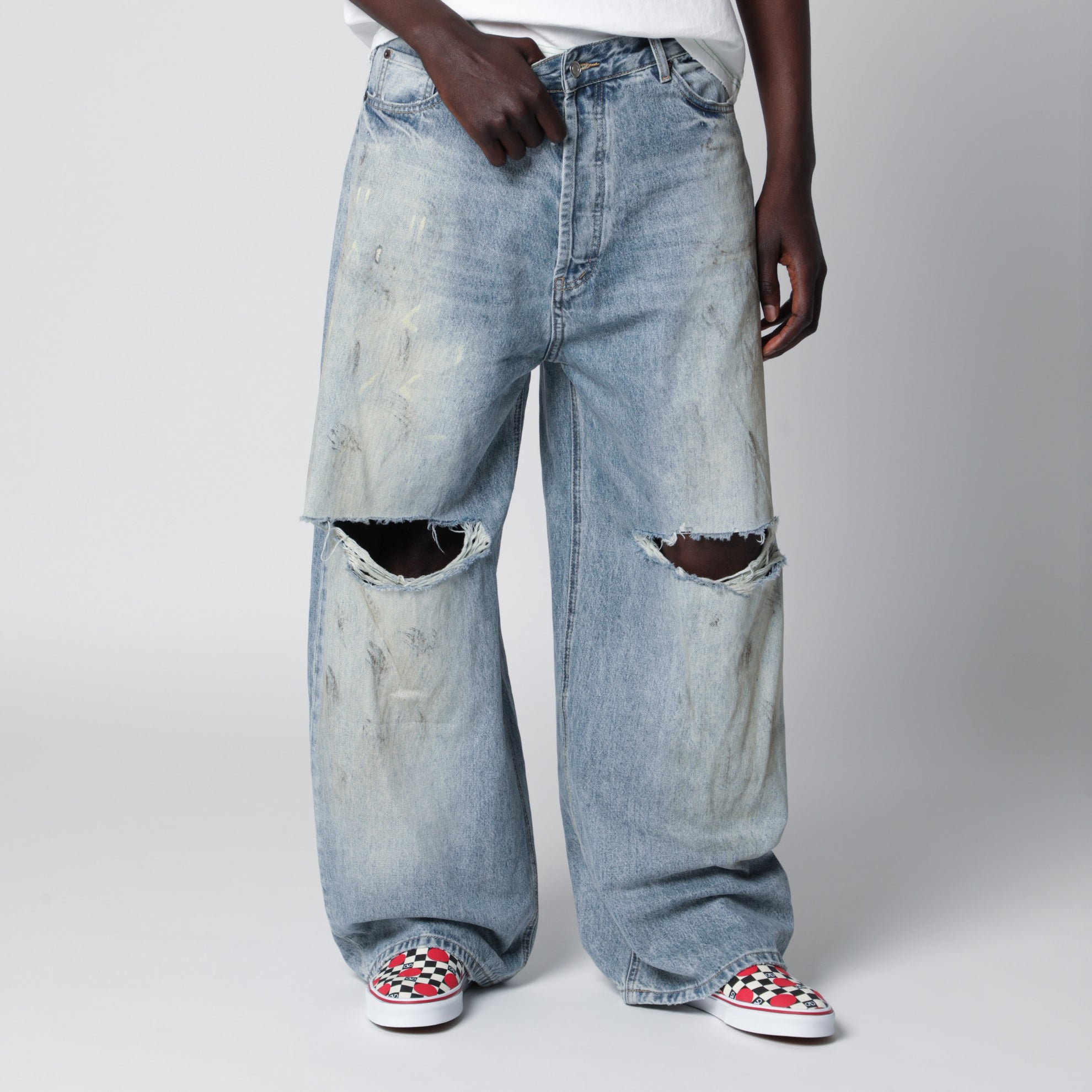 Jeans Johnny blu slavato con strappi 