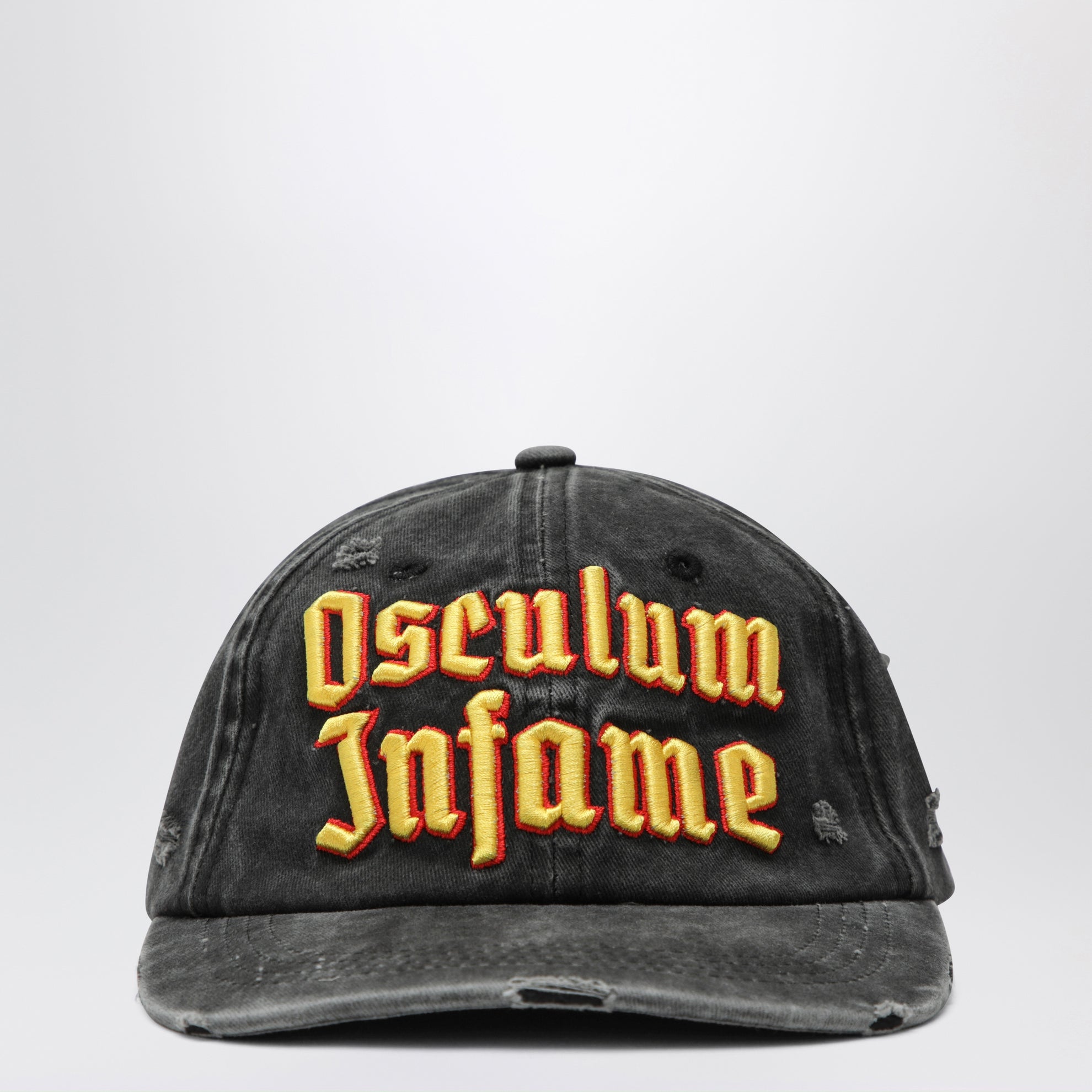 Black distressed Osculum Infame baseball cap