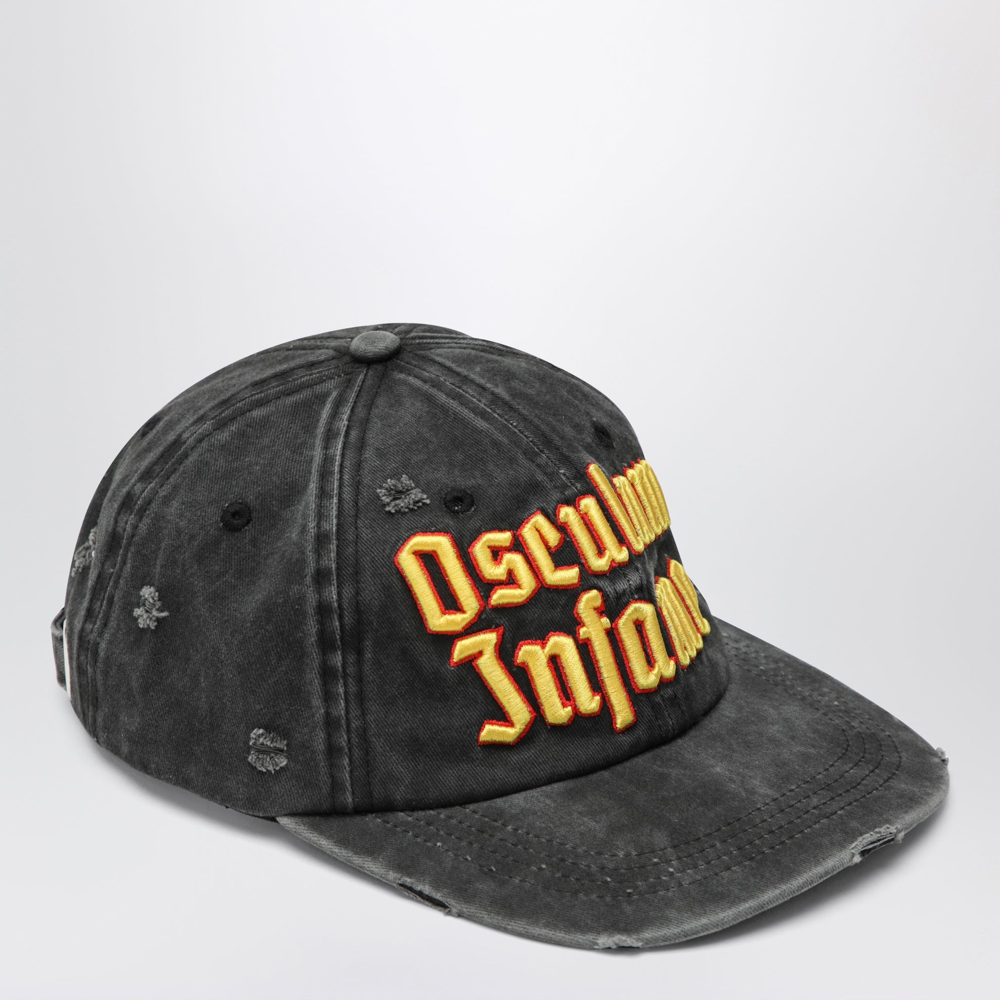 Black distressed Osculum Infame baseball cap