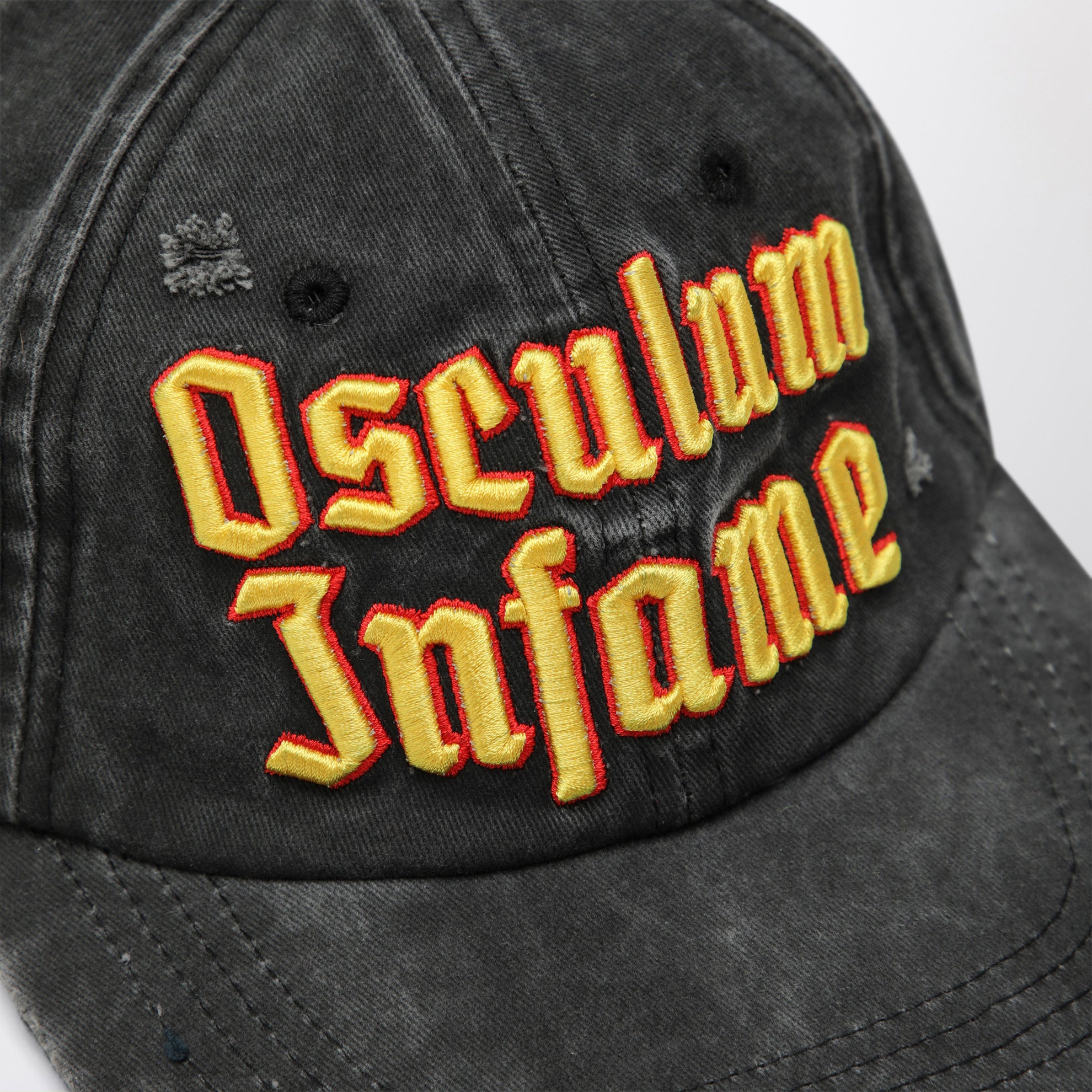 Black distressed Osculum Infame baseball cap