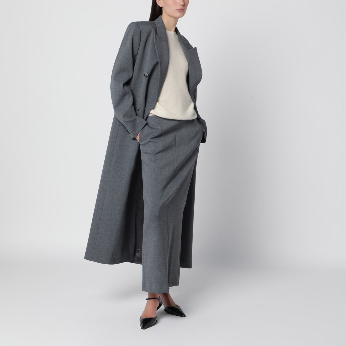 Margot langer Blazer aus grauem