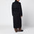 Dark navy blue double-breasted wool coat