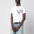 T-shirt blanc en coton avec détails distressed