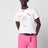 T-shirt crème en coton avec détails distressed