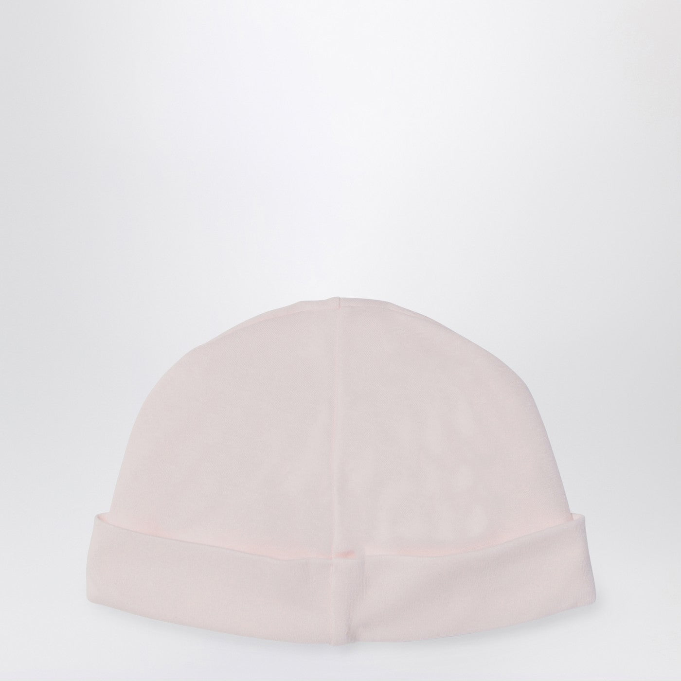 Cuffia rosa chiara in cotone con logo