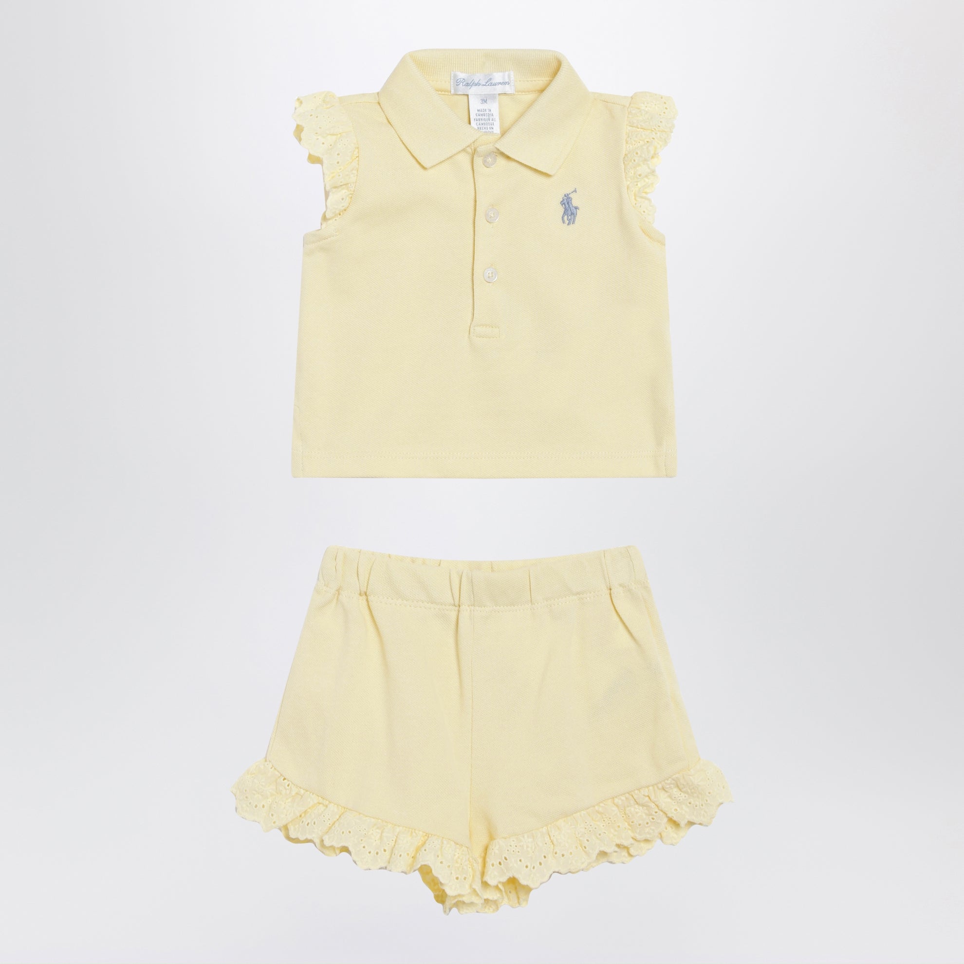 Ensemble deux pièces jaune clair en coton