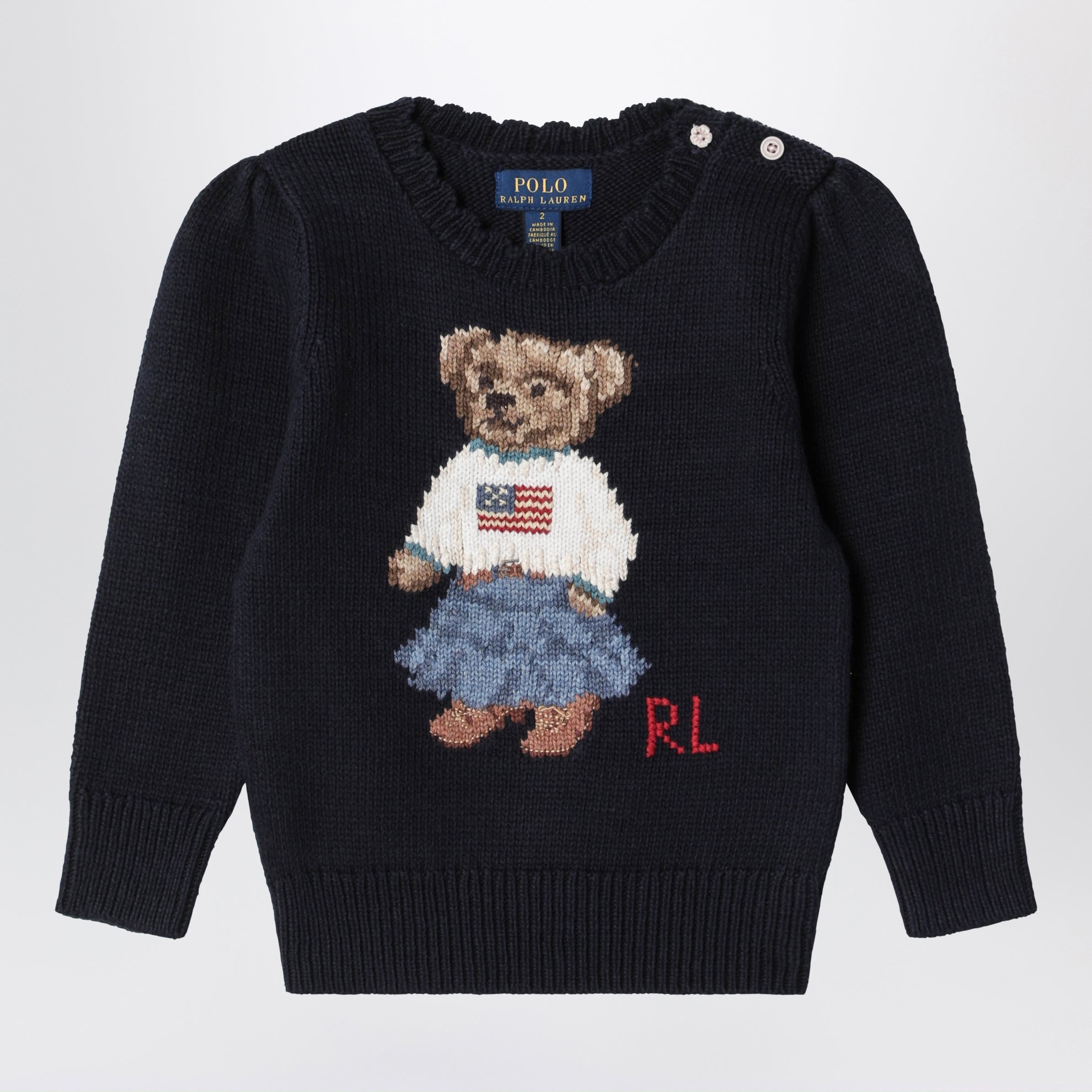 Maglione Polo Bear blu navy in cotone