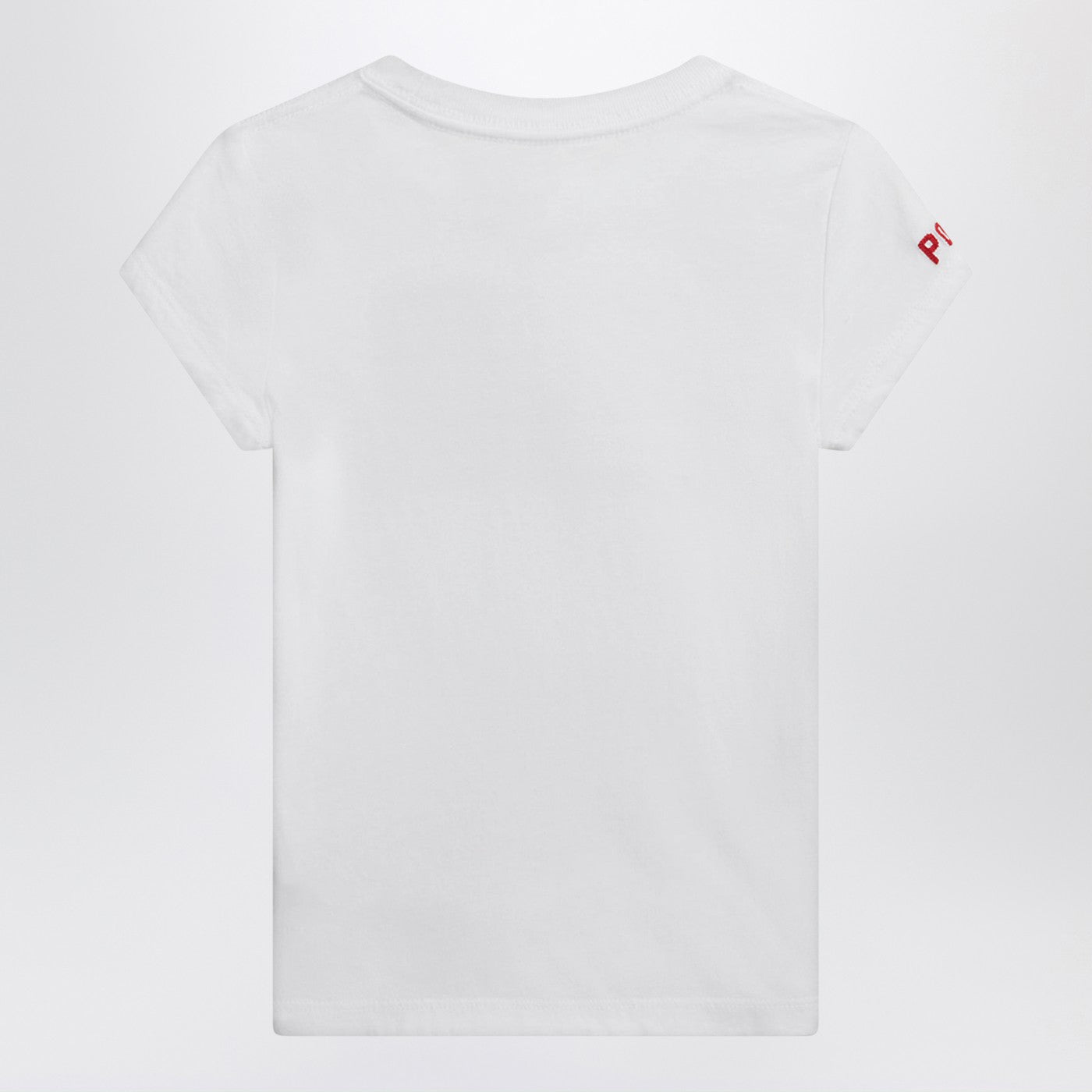 T-shirt bianca in jersey con bandiera