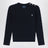 Navy blue cotton cable-knit jumper