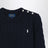 Navy blue cotton cable-knit jumper
