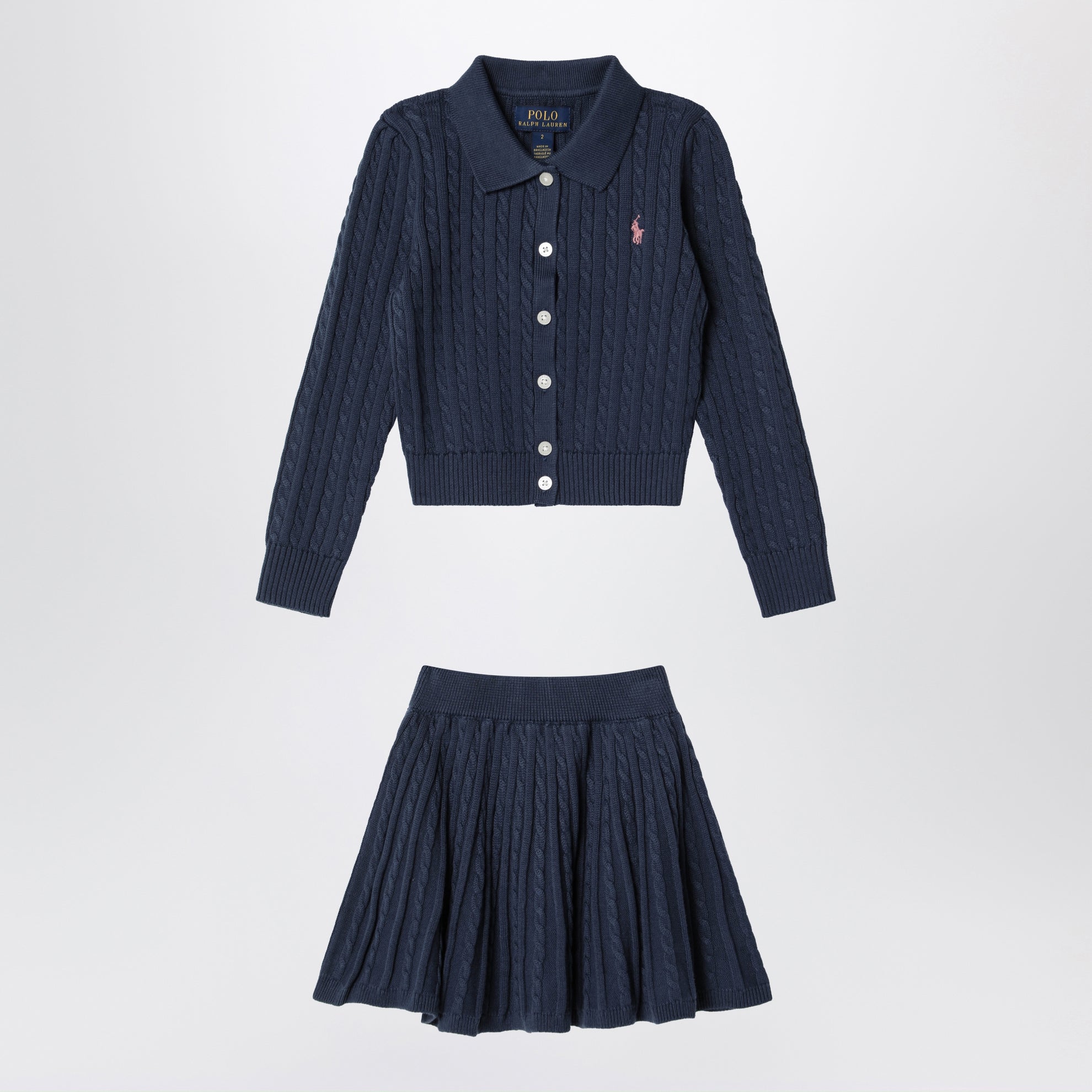 Completo due pezzi blu navy in cotone