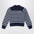 Marineblaues Sweatshirt mit weißen Streifen