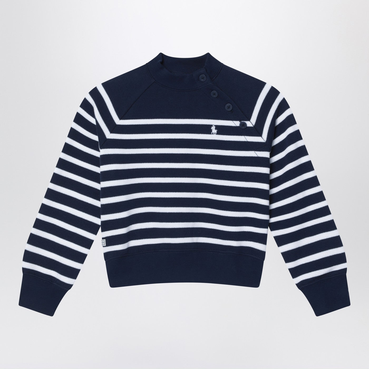 Felpa blu navy a righe bianche