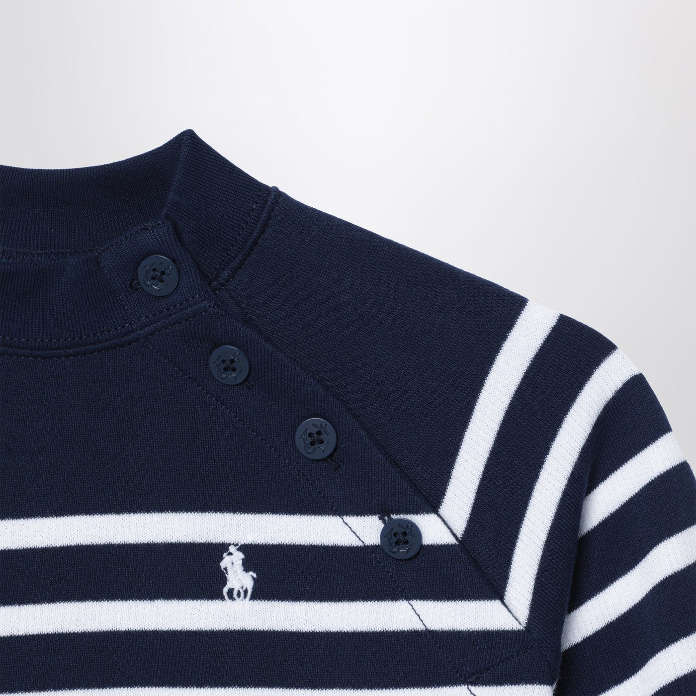 Felpa blu navy a righe bianche