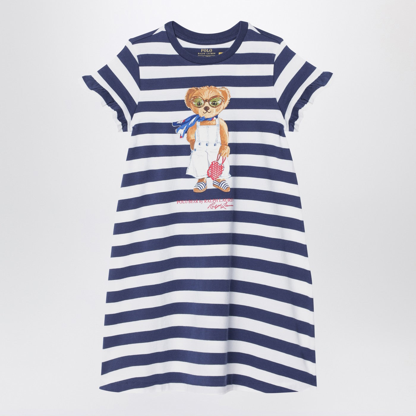 Abito Polo Bear a righe blu navy/bianco