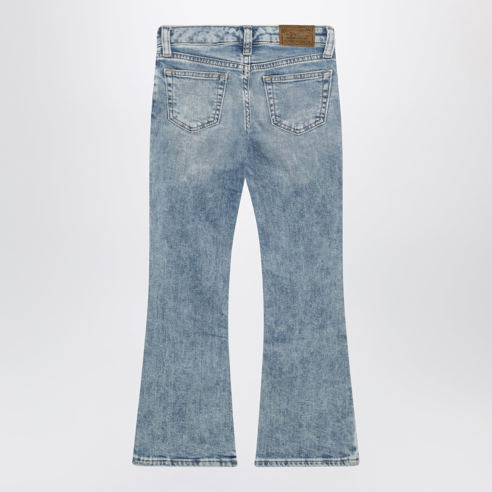 Blue washed-effect jeans