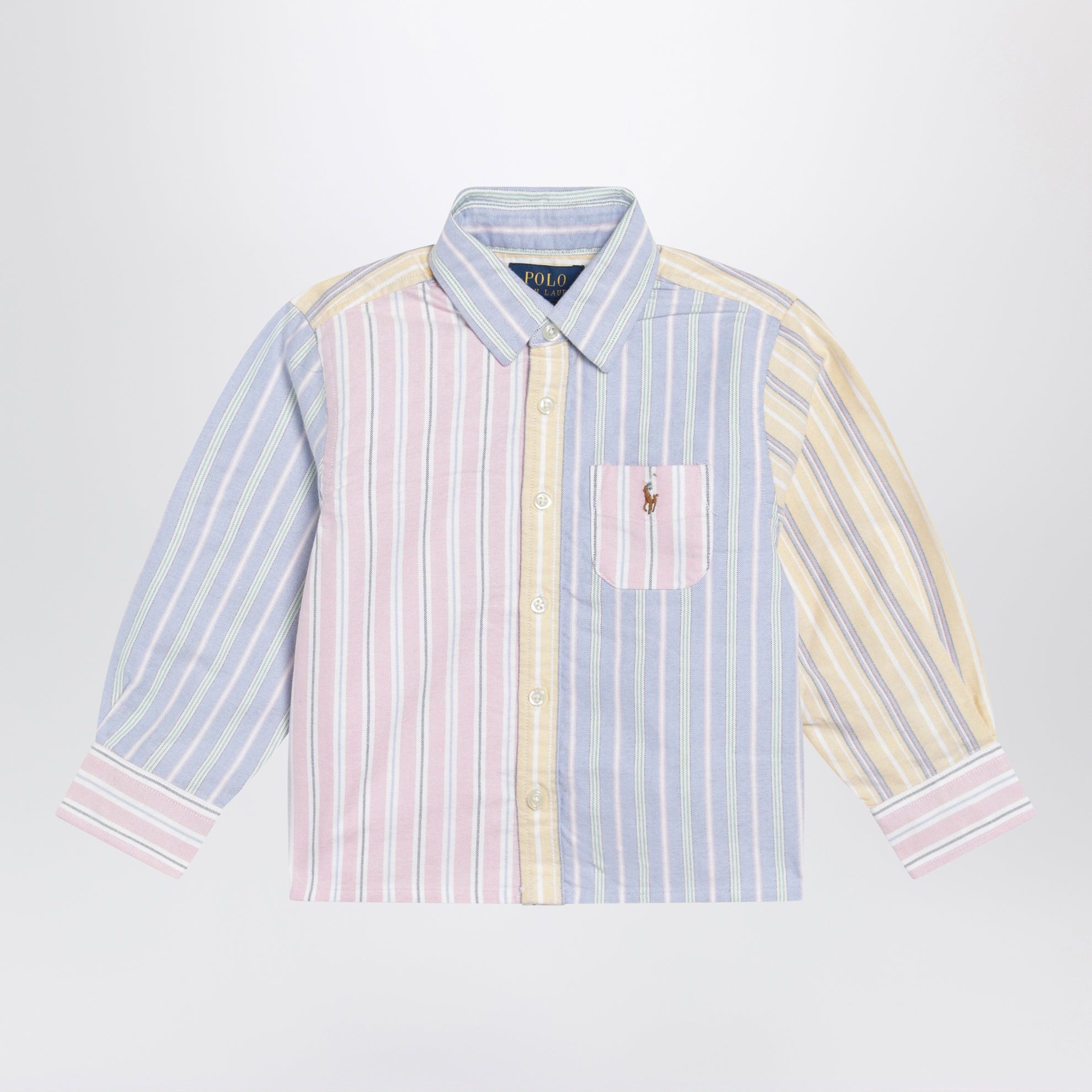 Color-block striped shirt